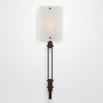 Urban Loft Trestle Glass Wall Sconce - Oil Rubbed Bronze / Frosted Granite