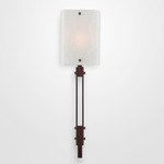 Urban Loft Trestle Glass Wall Light - Oil Rubbed Bronze / Frosted Granite