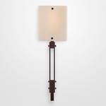 Urban Loft Trestle Glass Wall Light - Oil Rubbed Bronze / Ivory Wisp