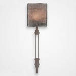 Urban Loft Trestle Glass Wall Light - Satin Nickel / Smoke Granite
