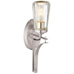 Poleis Bathroom Vanity Light - Brushed Nickel / Clear