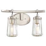 Poleis Bathroom Vanity Light - Brushed Nickel / Clear