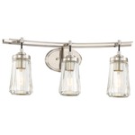 Poleis Bathroom Vanity Light - Brushed Nickel / Clear