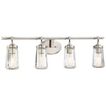Poleis Bathroom Vanity Light - Brushed Nickel / Clear