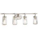 Poleis Bathroom Vanity Light - Brushed Nickel / Clear