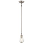 Poleis Mini Pendant - Brushed Nickel / Clear