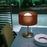 Fog Table Lamp - Satin Nickel / Mocha