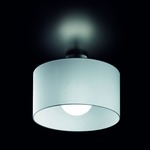 Fog Ceiling Light Fixture - Satin Nickel / White