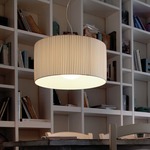 Fog Plisse Pendant - Satin Nickel / Ivory Plisse