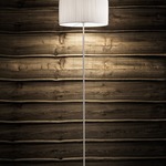 Fog Plisse Floor Lamp - Satin Nickel / White Plisse
