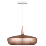 Clava Dine Pendant - White / Brushed Copper