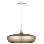 Clava Dine Pendant - White / Brushed Brass