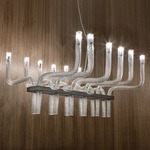 Stardust Rectangular Chandelier - Black Nickel / Crystal