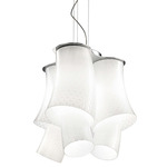 Assiba 6 Pendant - Chrome / White / White