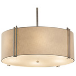 Textile Reveal Pendant - Brushed Nickel / White