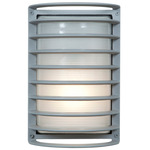 Bermuda Outdoor Bulkhead Wall Light - Satin / Frosted Glass