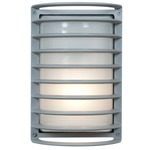 Bermuda Outdoor Bulkhead Wall Light - Satin / Frosted Glass