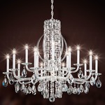Siena Claw Chandelier - Stainless Steel / Heritage Crystal