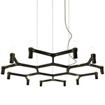 Crown Plana Minor Pendant - Black / Sandblasted Glass