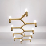 Crown Plana Linea Pendant - Gold / Sandblasted Glass