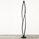 In the Wind Floor Lamp - Matte Black / Opal