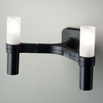 Crown Wall Sconce - Black / Sandblasted Glass