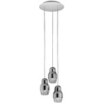 Fedora Multi Light Pendant - White / Chrome