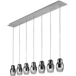 Fedora Linear Multi Light Pendant - White / Chrome