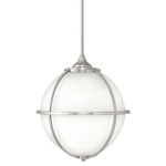 Odeon Pendant - Brushed Nickel / Etched Glass