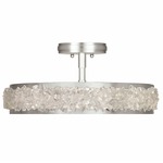 Arctic Halo Semi Flush Ceiling Light - Silver Leaf / Crystal