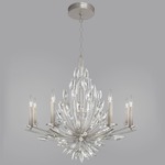 Lily Buds Chandelier - Silver Leaf / Crystal