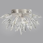 Lily Buds Ceiling Light Fixture - Silver Leaf / Crystal