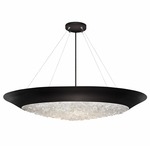 Arctic Halo Bowl Pendant - Matte Black / Crystal