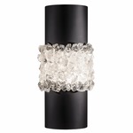 Arctic Halo Wall Sconce - Matte Black / Crystal