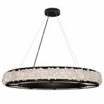 Arctic Halo Chandelier - Matte Black / Crystal