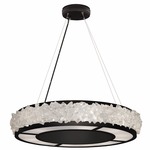 Arctic Halo Chandelier - Matte Black / Crystal