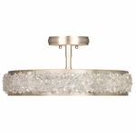 Arctic Halo Semi Flush Ceiling Light - Champagne Tinted Gold Leaf / Crystal