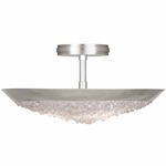 Arctic Halo Bowl Semi Flush Ceiling Light - Champagne Tinted Gold Leaf / Crystal