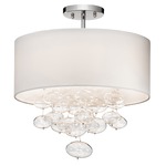 Piatt Semi Flush Ceiling Light - Chrome / White