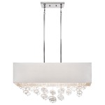 Piatt Rectangular Pendant - Chrome / White