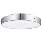 Crystal Moon Round Ceiling Light Fixture - Chrome / Clear