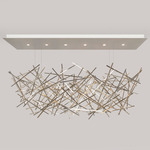 Criss Cross Linear Chandelier - Nickel