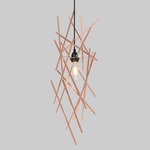 Criss Cross Pendant - Copper / Black Cord