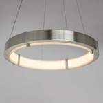 Aura Pendant - Satin Nickel / White