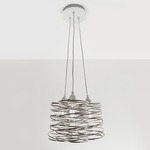 Spiral Nest Cluster Pendant - Nickel / Black