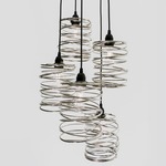 Spiral Nest Cascading Pendant - Nickel / Black