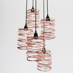 Spiral Nest Cascading Pendant - Copper / Black