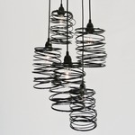 Spiral Nest Cascading Pendant - Gloss Black / Black