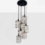 Spiral Nest Cascading Pendant - Nickel / Black