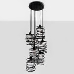 Spiral Nest Cascading Pendant - Gloss Black / Black